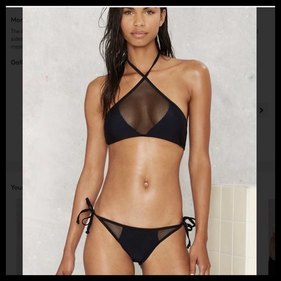 REE BEES Other - REE BEES|| BLACK TIE MESH BIKINI SET